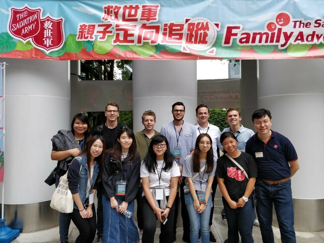 Public Relations and Management students with Development Director of The Salvation Army, Hong Kong and Macau Command, Mr Wilfred LEUNG.